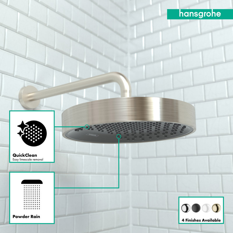 Hansgrohe Rainfinity Shower Head 250 1-Jet, 2.5 GPM, Brushed Nickel