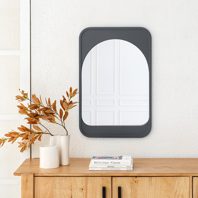 Kittie Kofi Wall Mounted Accent Mirror, Gray