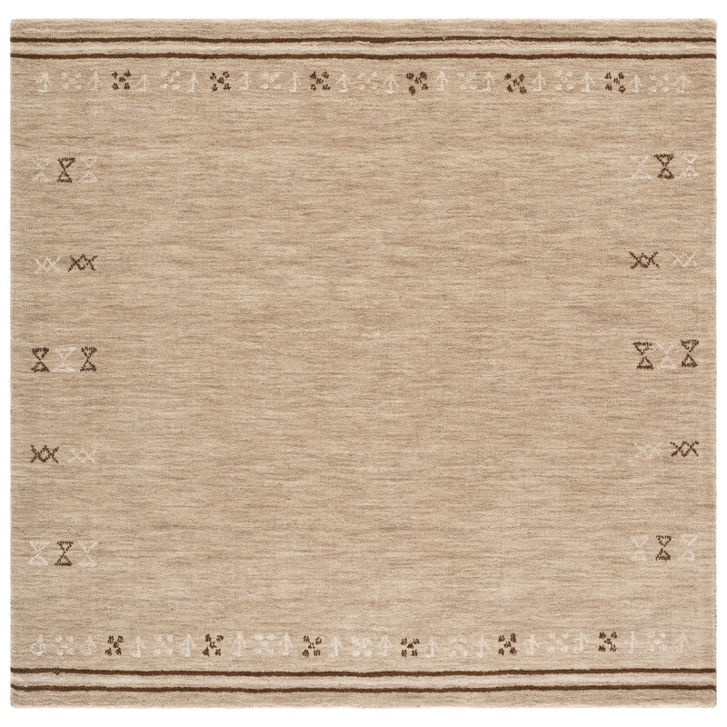 Himalaya Hand Loomed Wool Geometric Indoor Rug, 6'-0" x 6'-0" Square