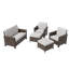 Ensemble de conversation 5 pièces avec ensemble de conversation en rotin brun et osier pour l'extérieur-2008305145