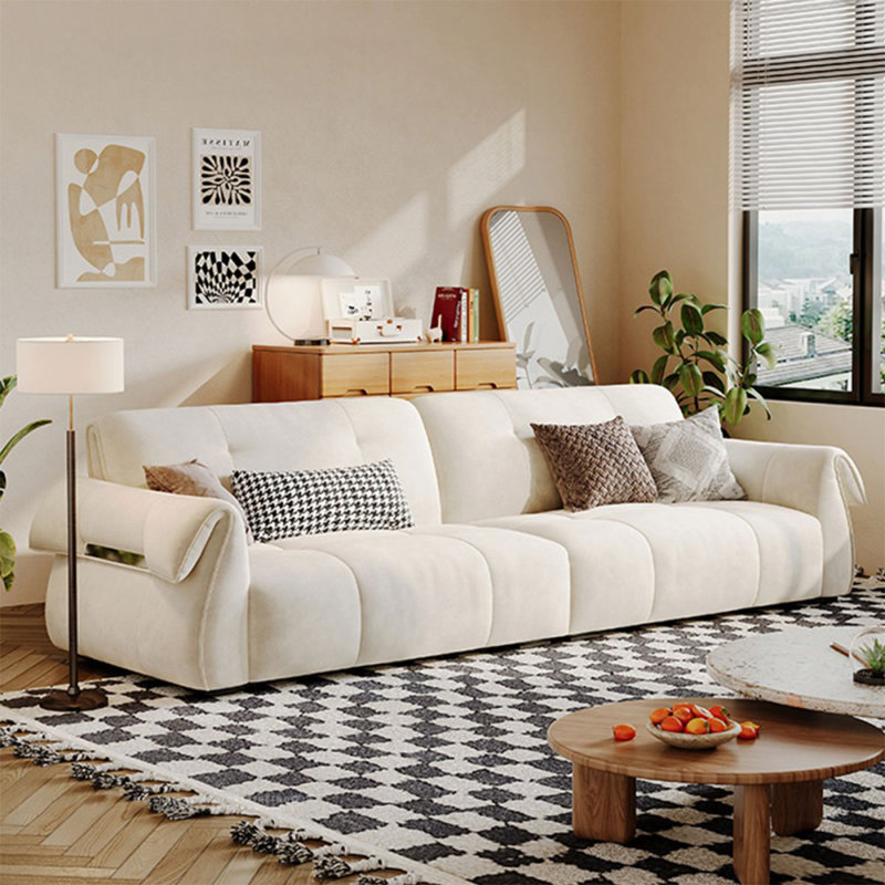 Coussin blanc modulaire 100% polyester, H 35,83 po x l 110,24 po x P 39,37 po, 4, Blanc