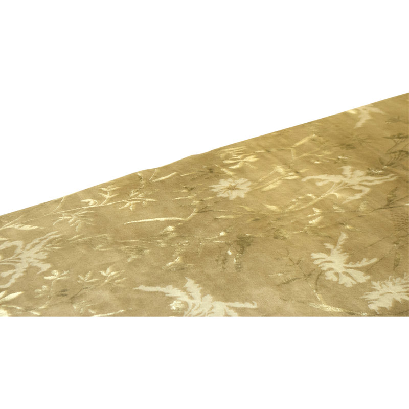 Hand Knotted Area Rug in Straw NAnd Ivory