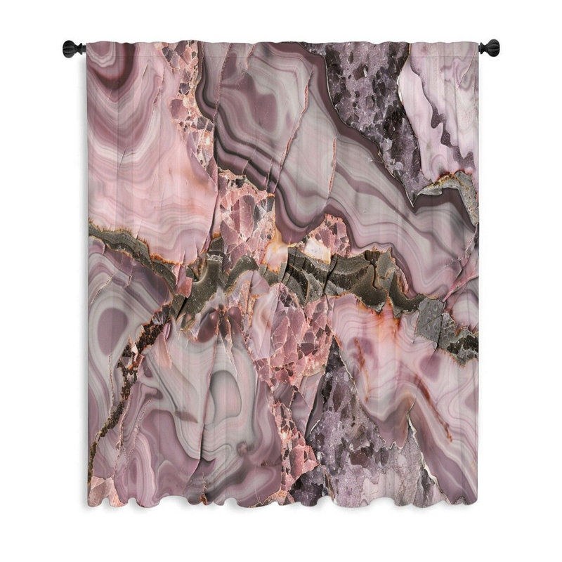 Rideau transparent en polyester Markice, L 50 po x L 96 po