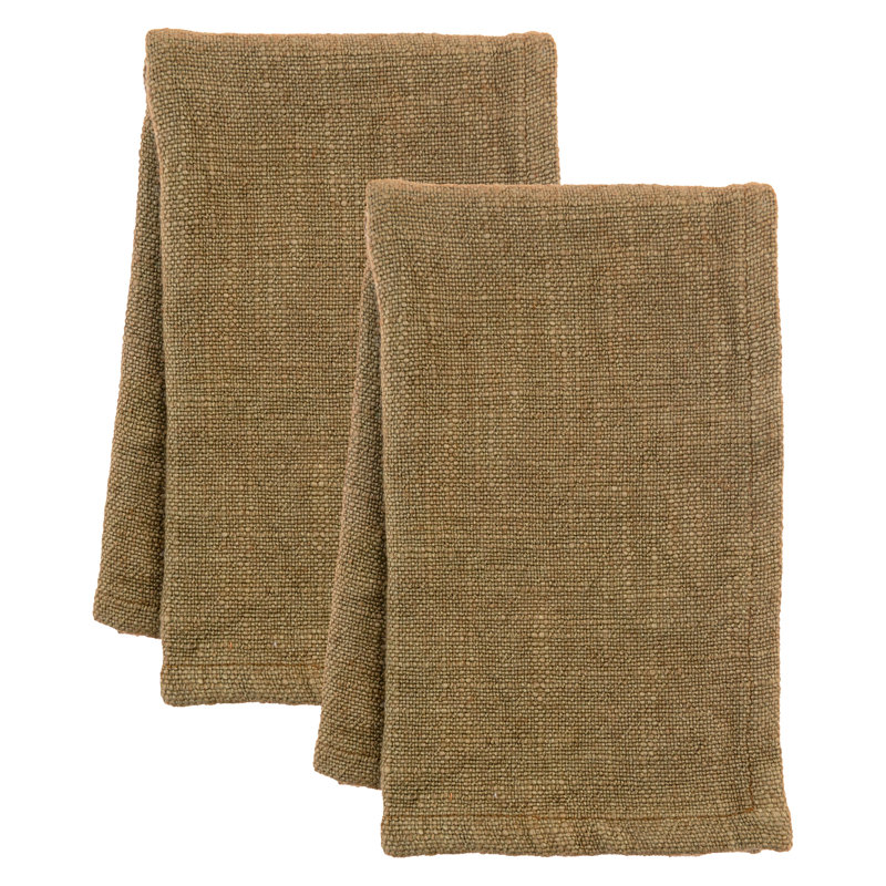 Solid Dinner Napkin Set, Brown