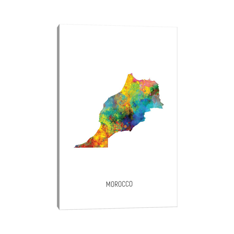 MTO3063-Carte du Maroc, H 40 po x l 26 po x P 1,5 po