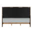 Élégant grand lit en tissu gris avec une construction en bois massif et un support moderne en métal