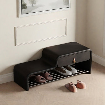 Banc à chaussures en cuir 31,5 po
