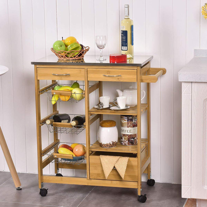 Hinckley Kitchen Cart, Stainless Steel
