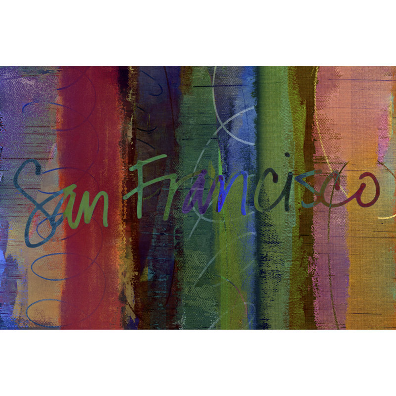 «Abstract San Francisco» par Sisa Jasper, impression sur toile tendue, H 32 po x l 48 po x P 1,25 po
