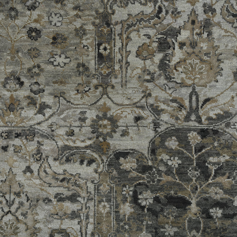 Tapis traditionnel perlé noué à la main Morgan, Rectangulaire 8 pi x 10 pi