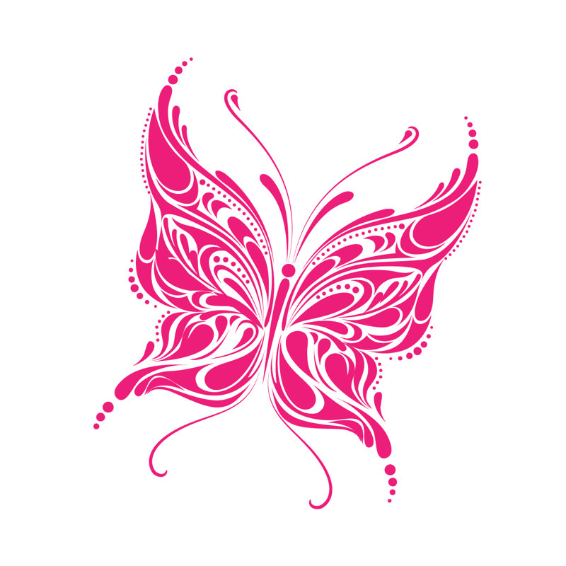 Adhésif décoratif papillon, Fuchsia