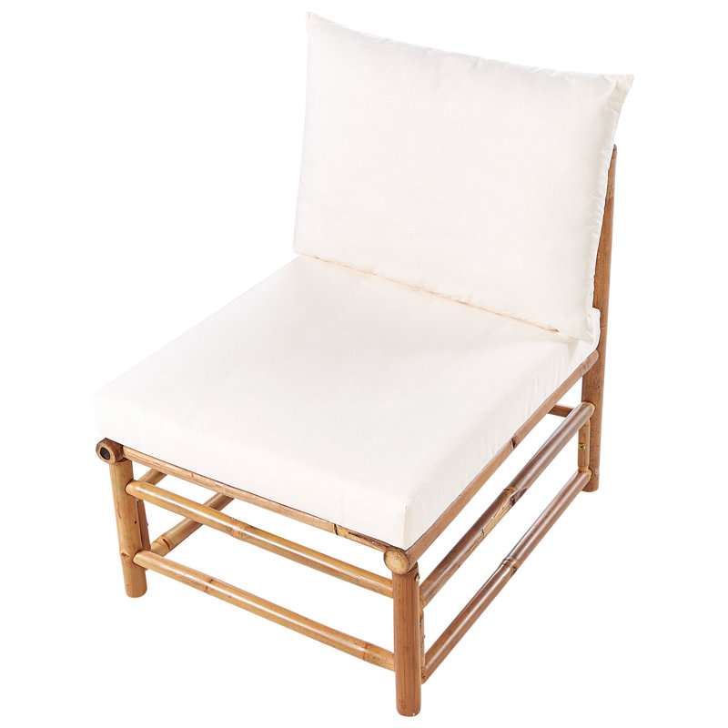 CERRETO Wood Outdoor Armless Lounge Chair, Off White