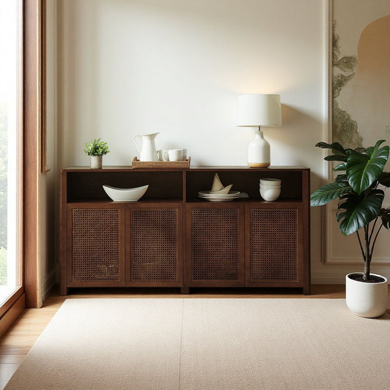 Armoire buffet 63 po Mid-Century, Noyer