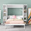 Grand lit escamotable avec tablettes de rangement à 5 niveaux, cadre de lit mural en bois, cadre de lit caché-281818260