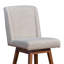 Tabouret de comptoir pivotant Constantine au fini chêne brun avec tissu taupe