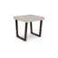 Ensemble de table basse et de bout 2 pièces Wery, plateau gris clair, brun
