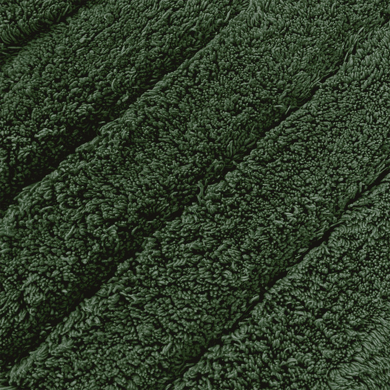 Shiwanda Ribbed Two Piece Bath Mat Set, Dark Green
