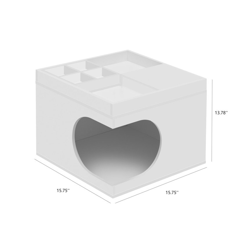 Enceinte de litière moderne en MDF avec entrée latérale