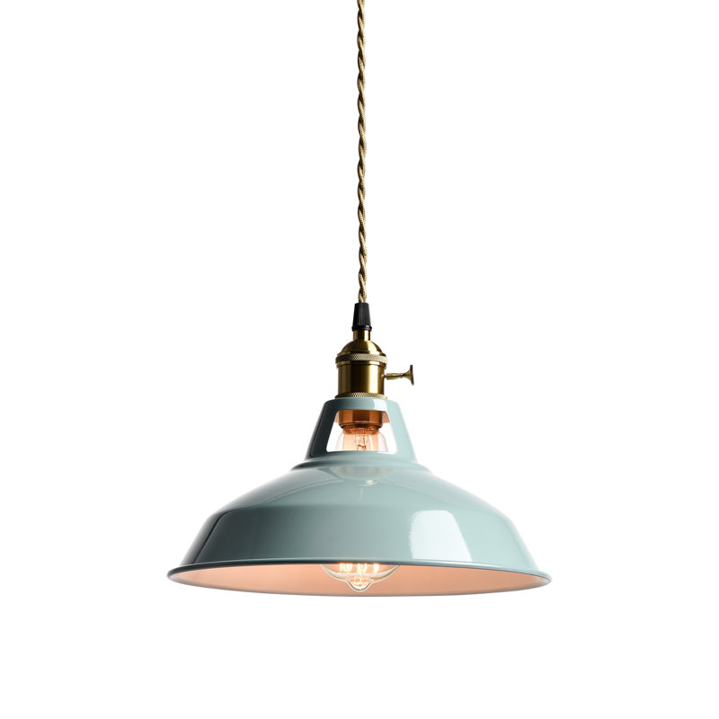 Luminaire suspendu moderne avec abat-jour de grange, Vert mer