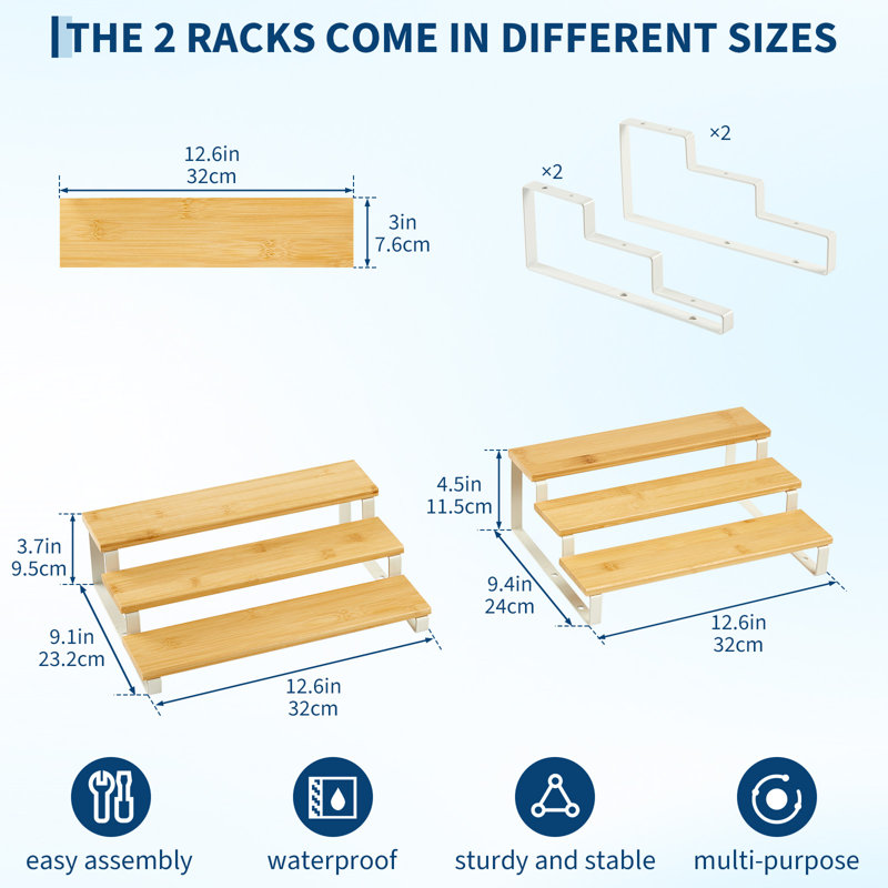 Freestanding Spice Rack, Natural/White