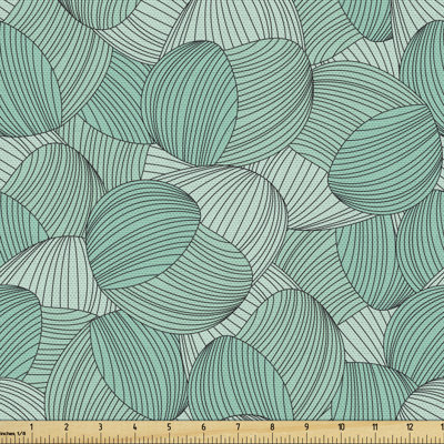Charneice Monochromatic Modern Curly Motif Doodle Multi-Purpose Fabric
