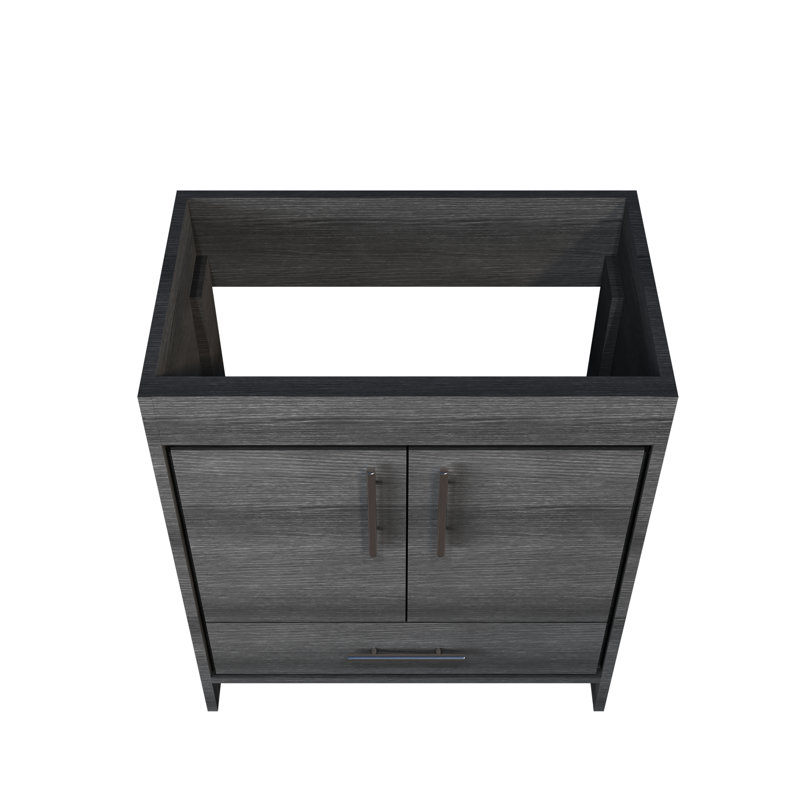 Volpa 29'' Single Bathroom Vanity Base Only, Black Ash