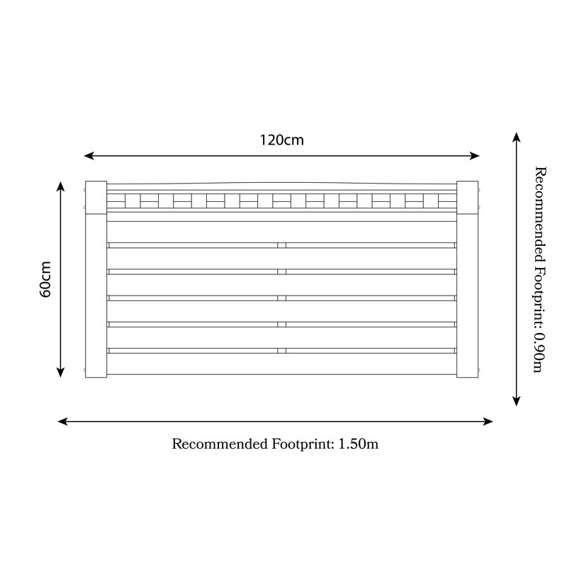 Solid Wood Acacia Outdoor Bench, H94 x W120 x D65cm
