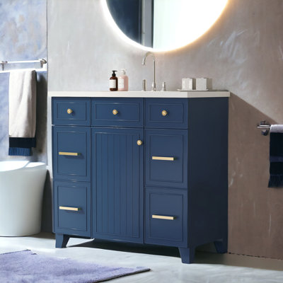 Meuble-lavabo simple 36 po avec plateau en résine 