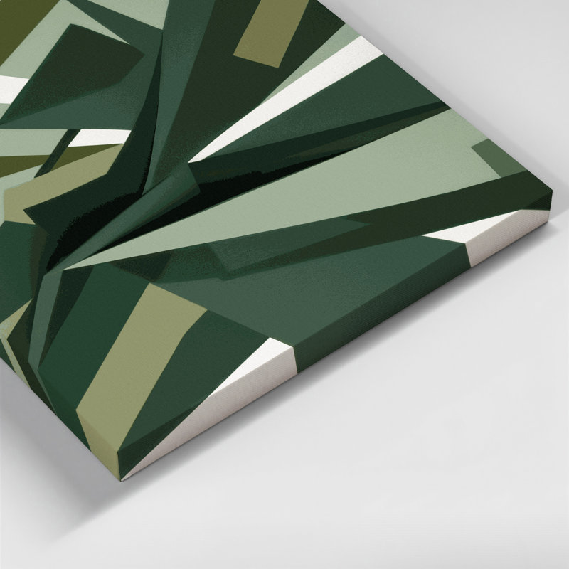 «Geometric Abstraction 30 Green», art mural sur toile, H 8 po x l 8 po