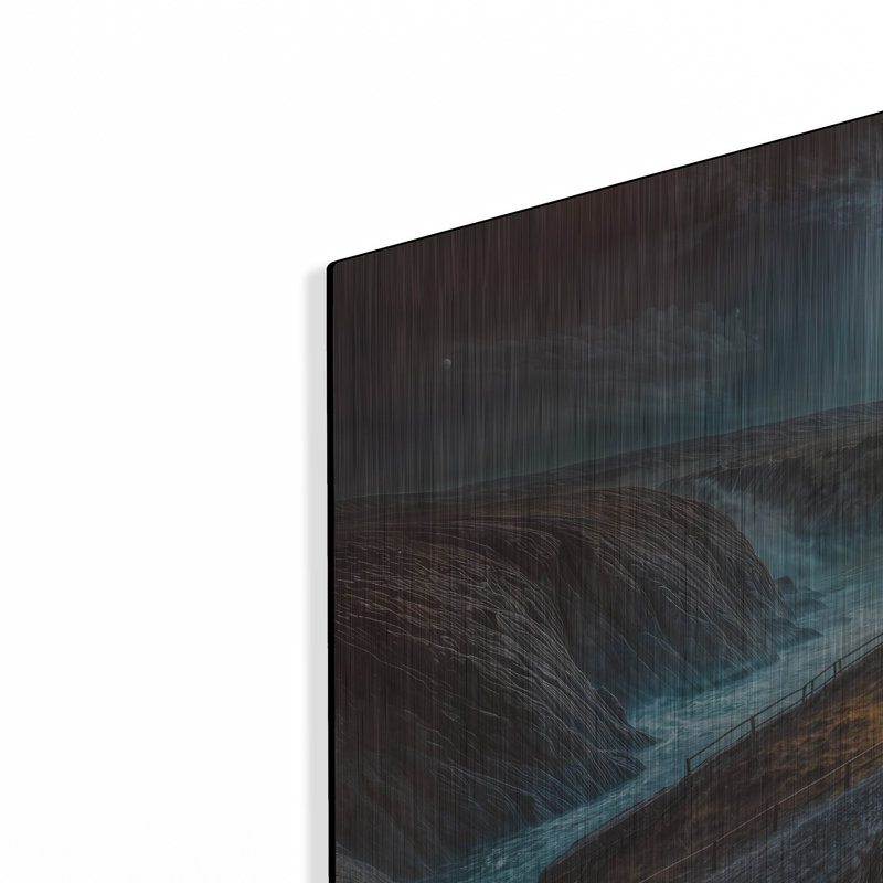 «Night Storm On Coast» par Rey Klimt, art mural en métal, 48 po x 24 po