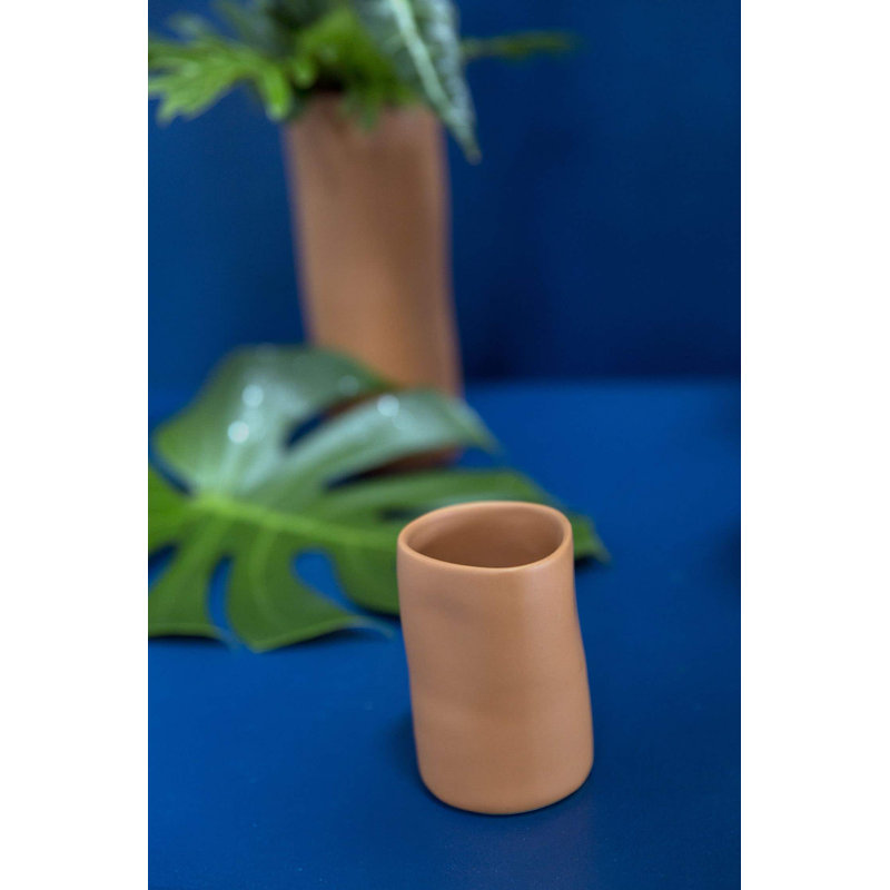 Parma Handmade Ceramic Table Vase, 4" H x 2.75" W x 2.5" D