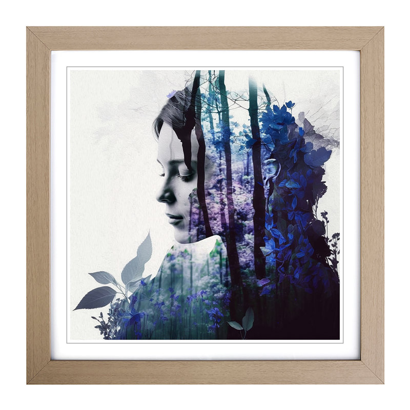 Single Picture Frame Print on Wood, Oak