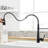 Modern Black Kitchen Faucet With Pull-Out - Stream And Spray Features For Versatility Fashionable Pull Out 360 Degree Swivel Feature-1019405720