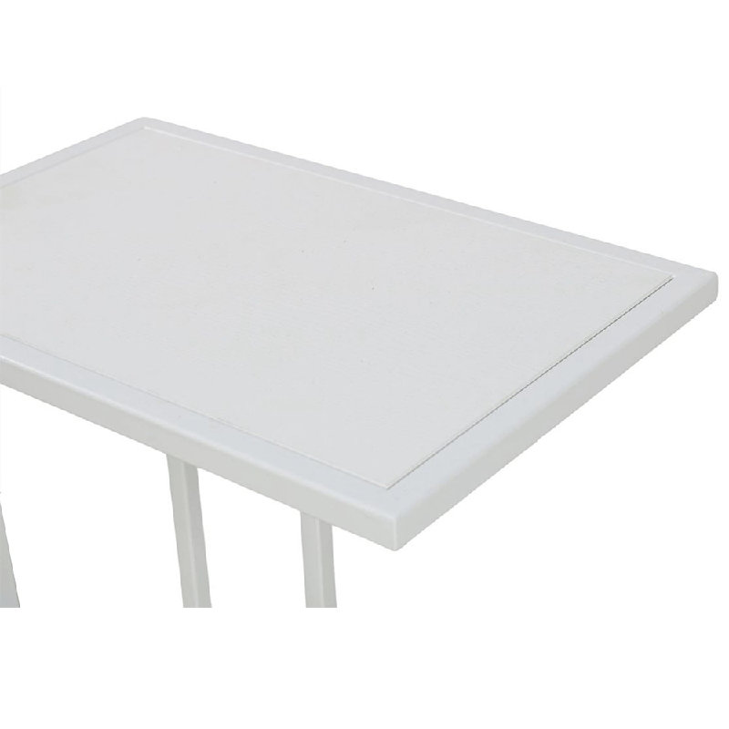 Table de bout en forme de C Airik, Blanc