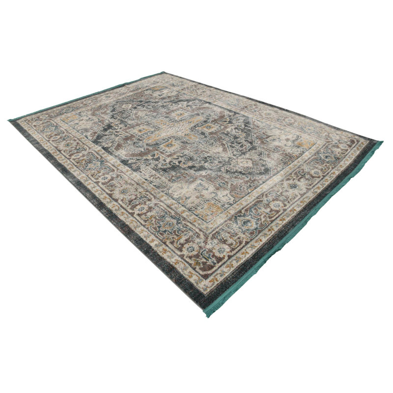 Tapis contemporain de couleur fumée Mulvihill, Rectangle 3 pi x 5 pi