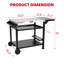 3-Tier Stainless Steel Grill Cart - 40" Outdoor Pizza Oven Stand with Wheels, Mobile Grill Part for BBQ & Food Prep-122000804