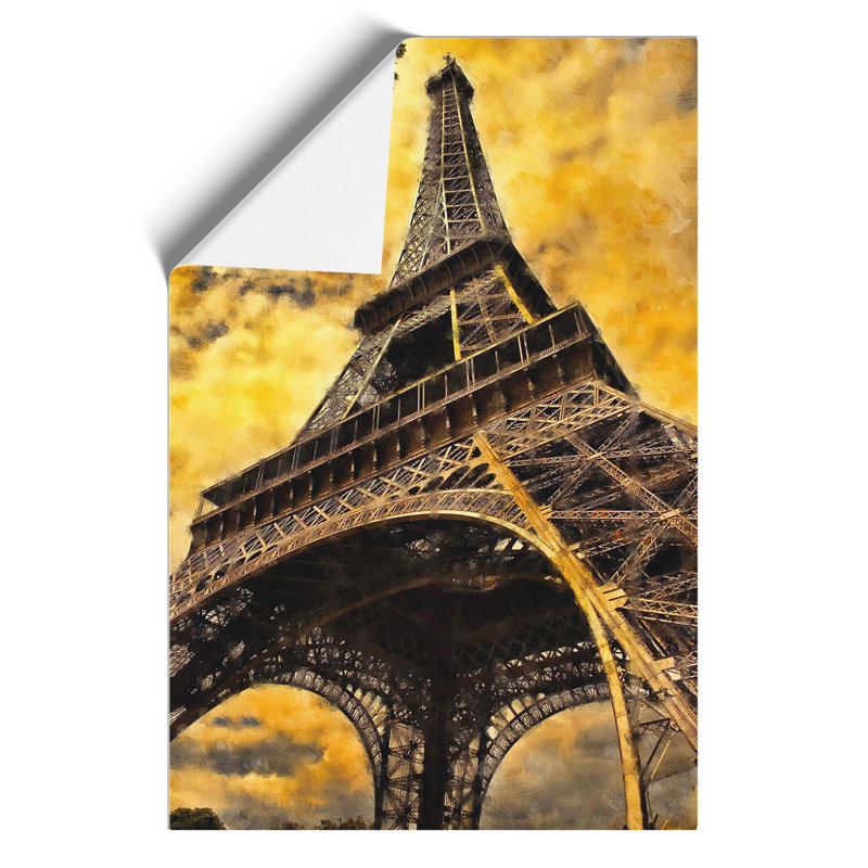 Eiffel Tower Painting - Frameless Print, 59cm H x 42cm W x 0.1cm D