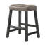 Ensemble de tabouret de bar rustique sans dossier rustique de 2 à 25 pouces avec siège en cuir brun, finition vieillie et structure robuste - Siège à hauteur de comptoir compact pour la cuisine et le bar