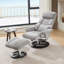 Fauteuil inclinable ergonomique avec repose-pieds, méridienne moderne pivotante à 360 ° avec repose-pieds, tissu chenille, massage par vibration à 5 points