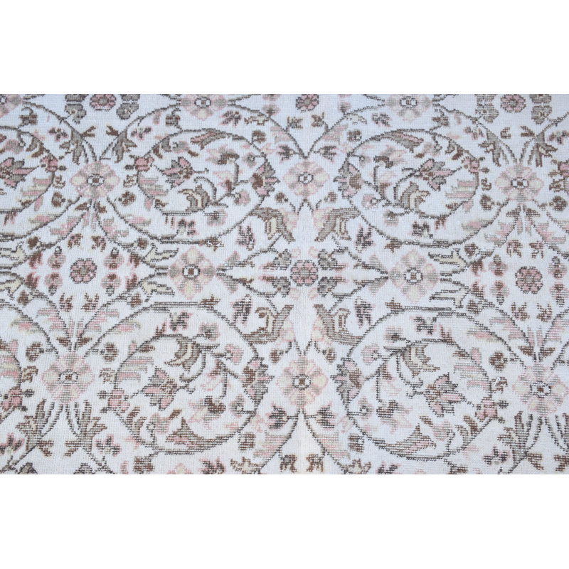 Tapis traditionnel traditionnel turc au motif floral élégant pour un décor chic