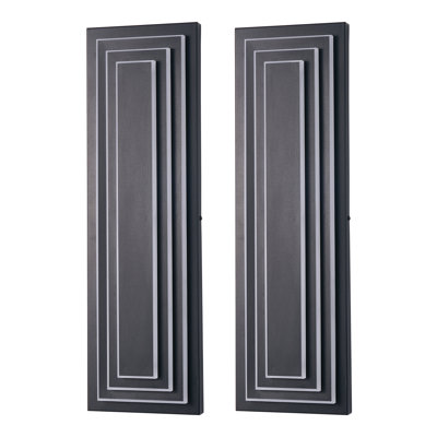 2-Pack Modern LED Outdoor Wall Sconces - Waterproof Black Iron Exterior Up/Down Light Fixtures for Porch, Garage & Front Entryway