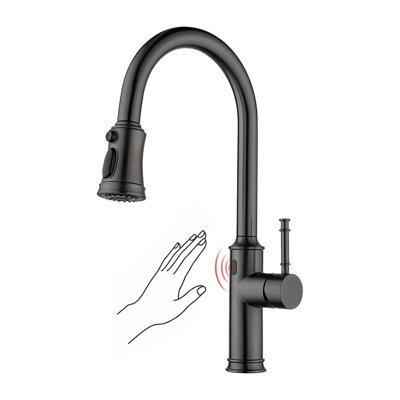 Lefton Touchless Faucet With Pull-down Sprayer, Single-hole Motion Sensor Faucet For Kitchen Sink, KF2210
