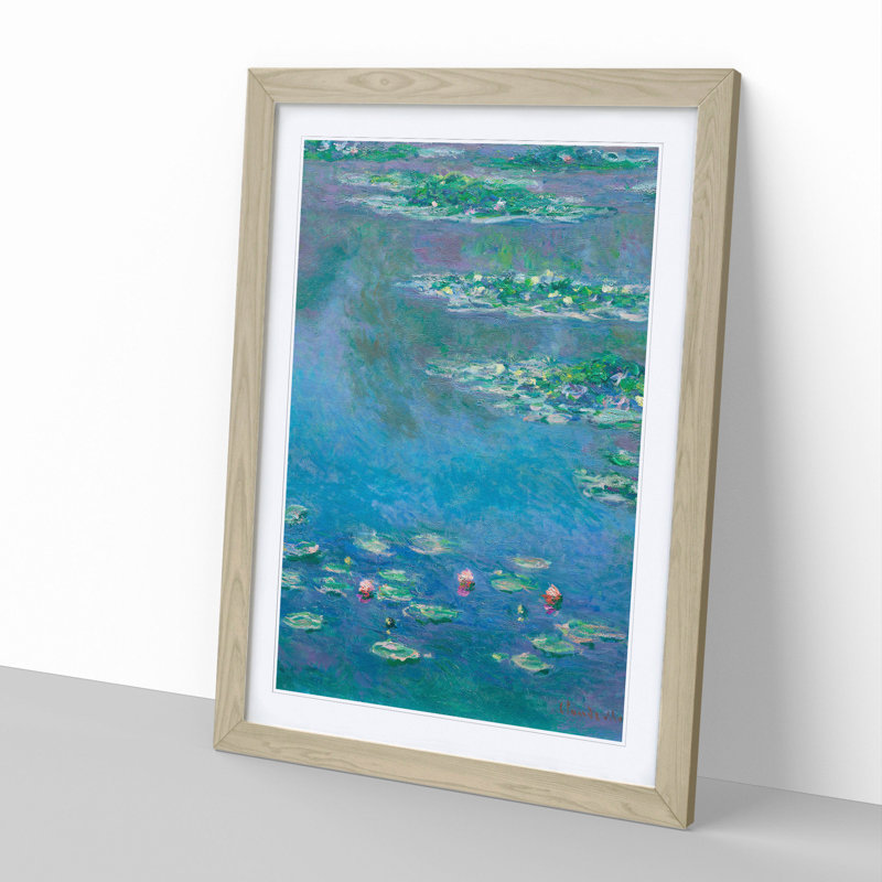 Water Lilies Lily Pond Vol.35 by Claude Monet - Picture Frame Painting, Oak, 65cm H x 48cm W x 2cm D