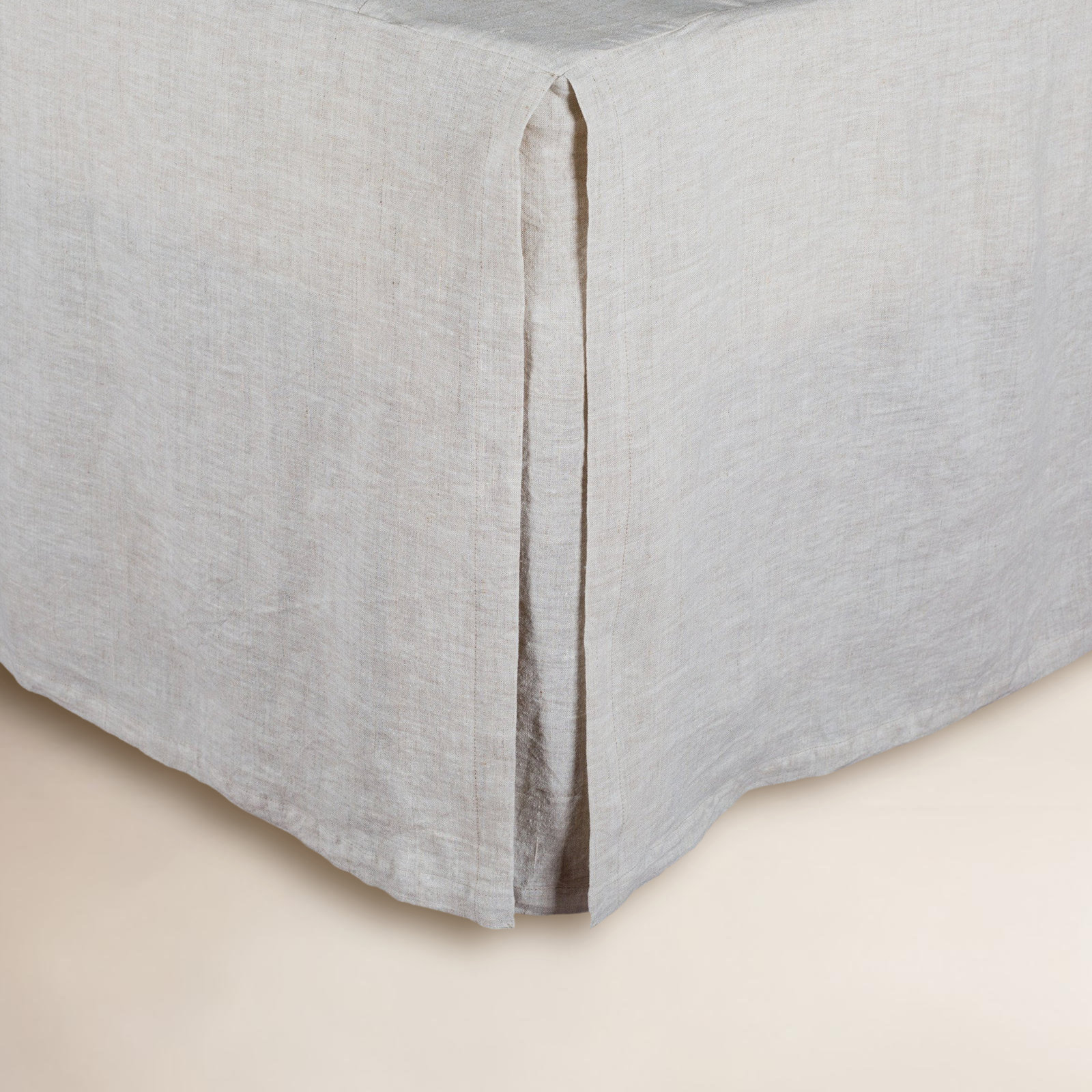 Linen Pleated Bed Skirt, Queen, Flax