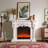 American-Style Solid Wood Carved Electric Fireplac