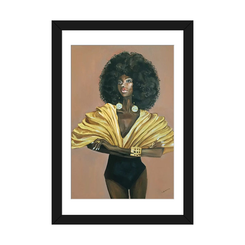 « diva », impression sur toile, Papier d'art encadré noir, H 32 po x l 24 po x P 1 po