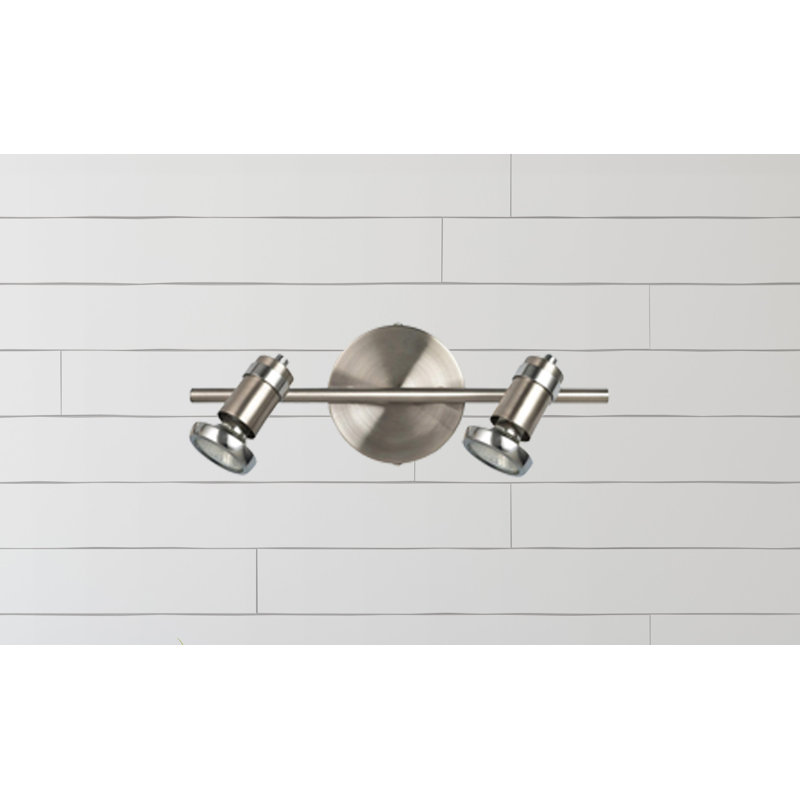 Lindaro 13'' 2 -Light Fixed Track Track Kit with Dimmable and Adjustable Head, Chrome/Satin Steel