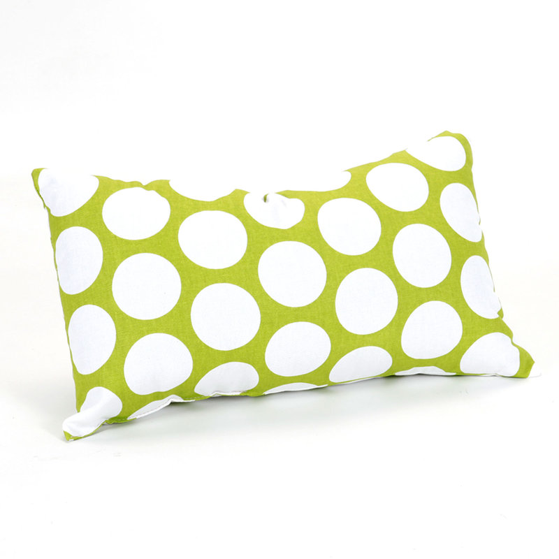 Coussin en coton Polka Dot Reg, Vert intense