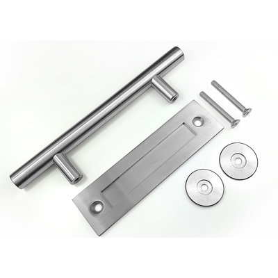 Poignée de porte en nickel brossé pour poignée / poignée de porte de grange coulissante