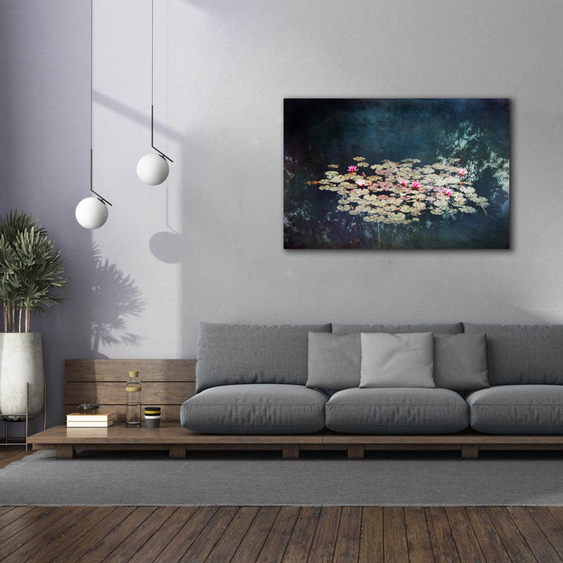 "Epic Graffiti" Waterlilies "par Dirk Wustenhagen, art mural sur toile, H 40 po x l 60 po